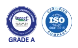 Company certification logos displayed on a certificate.